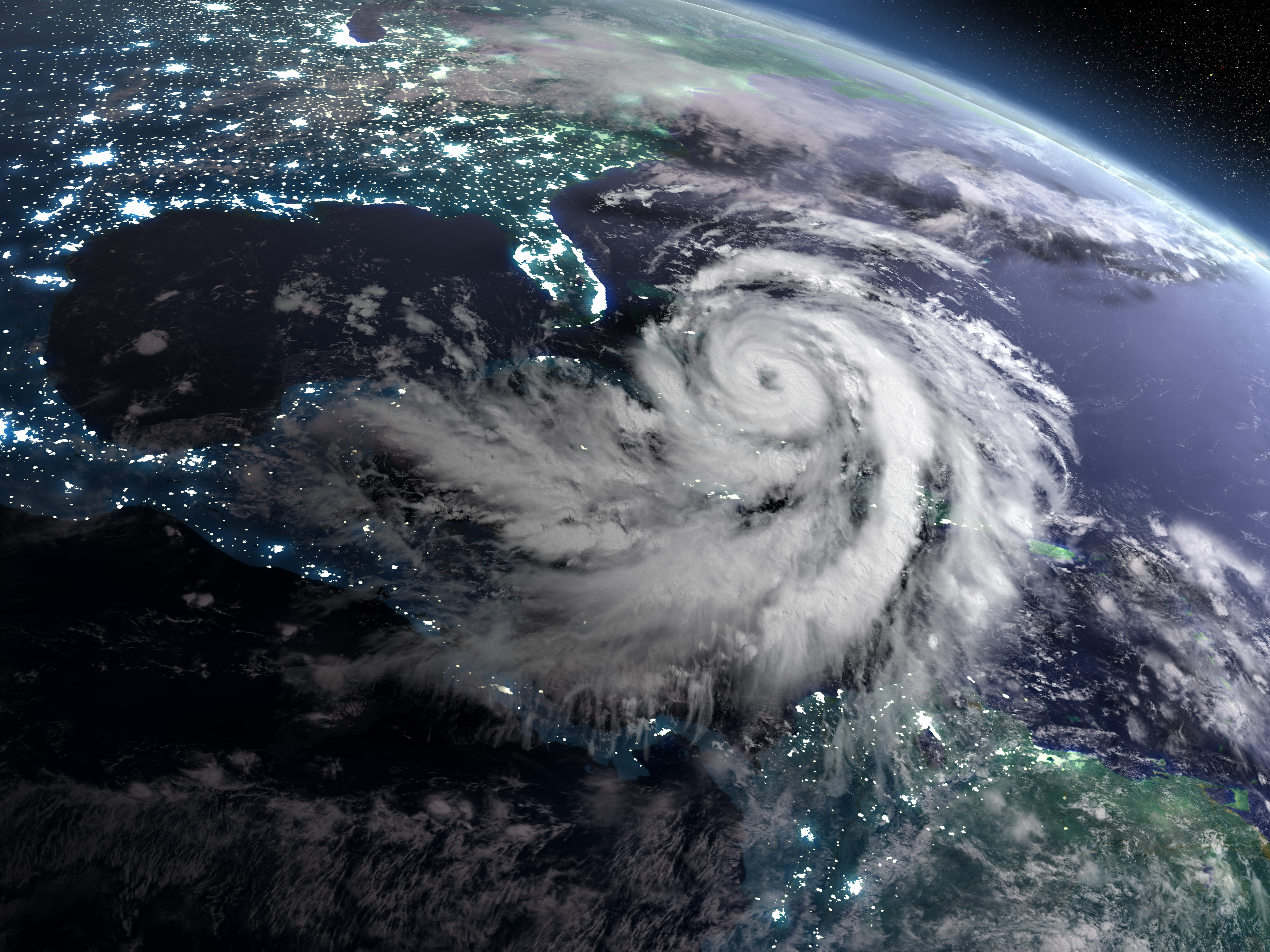 clouds over globe graphic